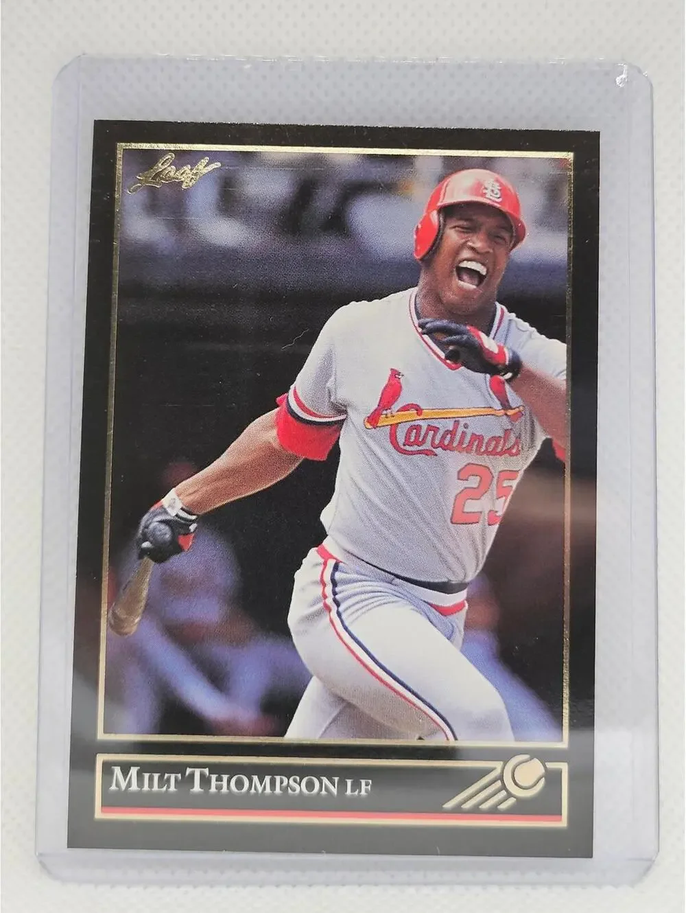 Milt Thompson Gold Edition insert 1992 Leaf #150  - Cardinals - RAW Mint